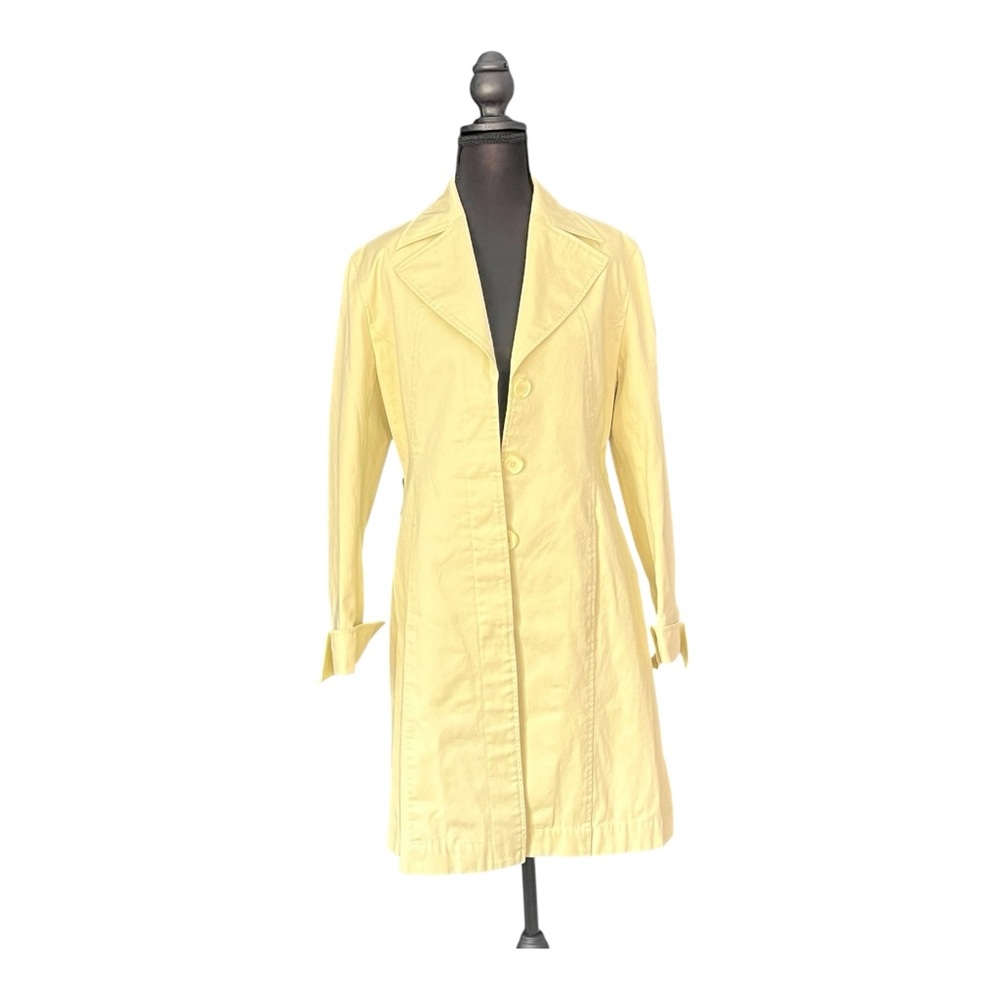 Reba Lime Green Long Blazer Coat Womens M Lightweight Tailored Spring‎ Jacket